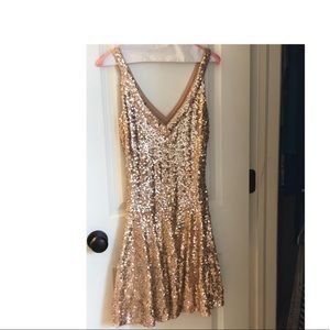 Gold sequin dress